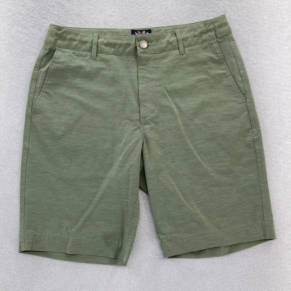 Faherty All Day 1.0 Shorts Mens 30 Green Stretch Drawstring Preppy Casual Travel